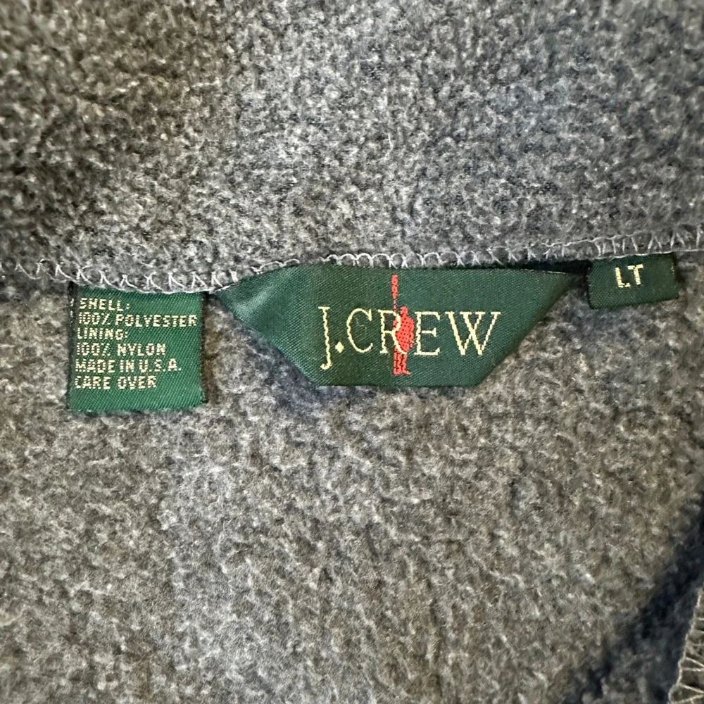 vintage J Crew Oarsmen Gray Fleece 1/4 Zip Pullover LT Hem Casual Warm‎ - Flaw